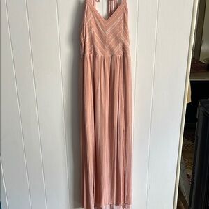 Cozy Casual Blush Pink Maxi Dress with V-Neck